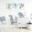 Dinosaur Canvas Wall Art Nursery Wall Decor, Set of 6,20x25cm