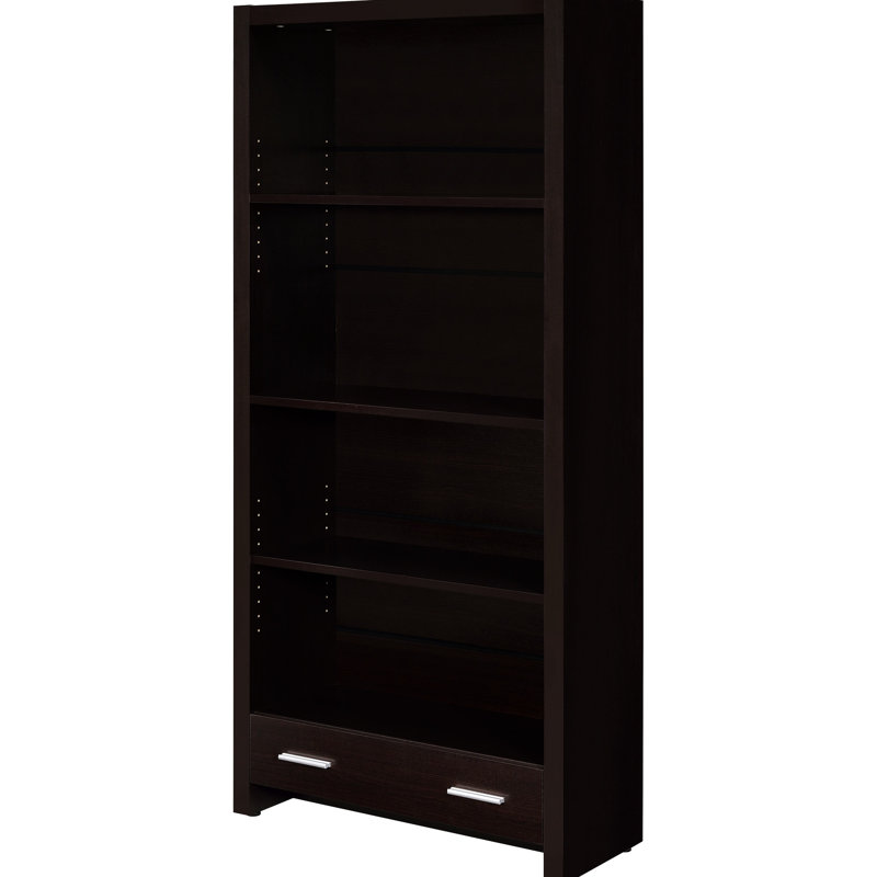 Cappuccino Finish 5 - Shelf Bookcase With Drawer, Ideal For Organizing Art Supplies, Classic And Versatile Design A Stylish Option Different Styles, Five Shelves Display