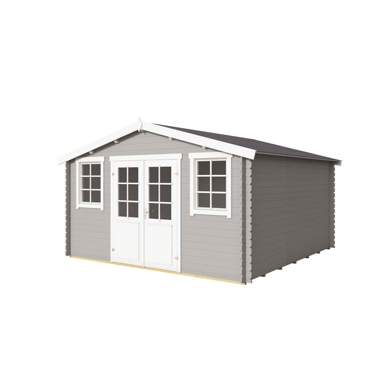 Lasita Wels 4 - 13 x 13 Ft. Apex Roof Summerhouse With Single Glazing (28mm), Light Grey