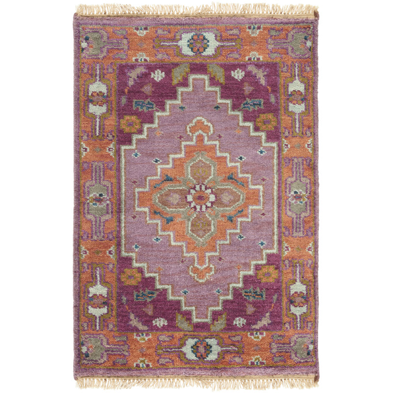 Zeus Hand Knotted Wool Area Rug, Rectangle 2' x 3'