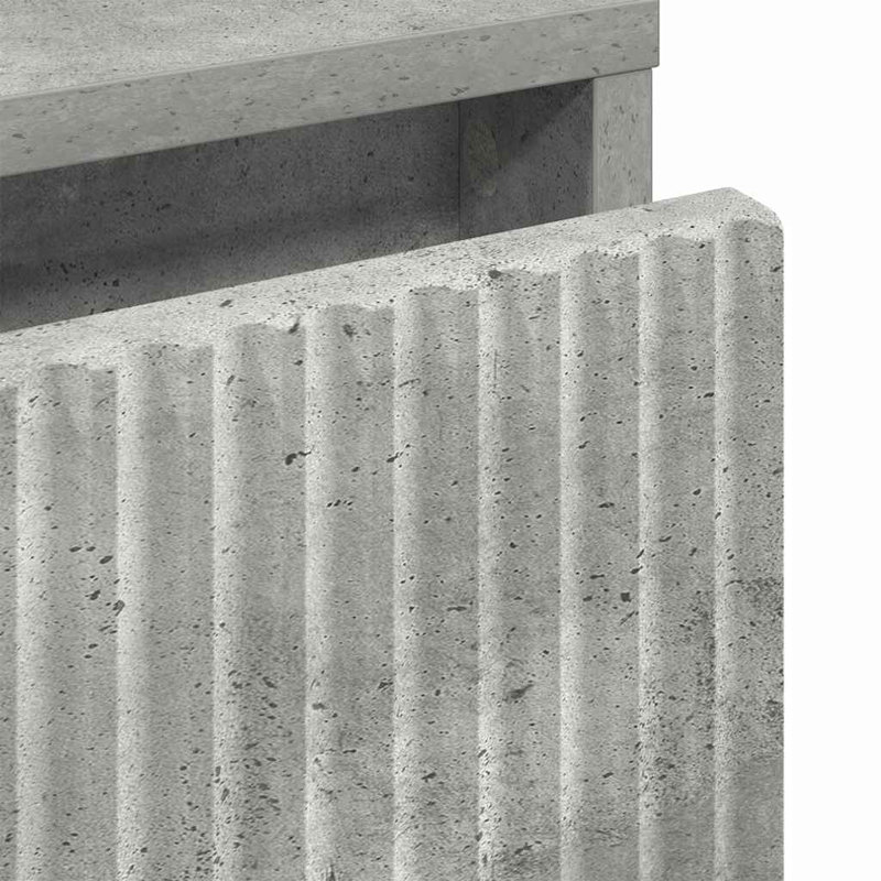 63.5cm W Manufactured Wood Bedside Table, Concrete Grey