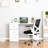47" Modern Home Office Computer Desk Bookcase Combo Writing Table Workstation With 3 Drawer And Storage Shelf - White