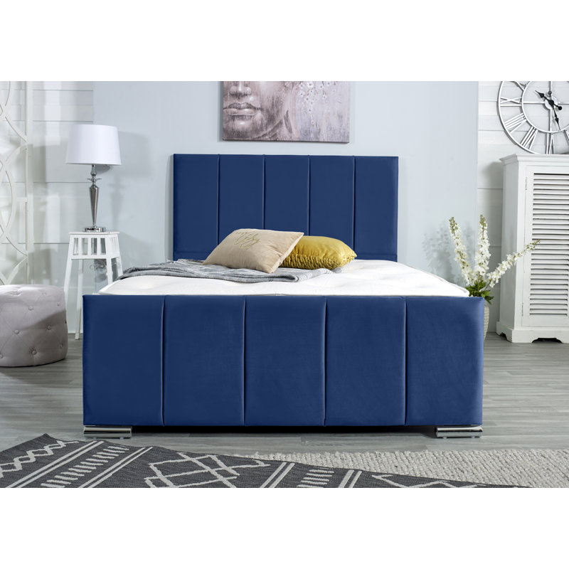 Rossing Upholstered Bed Frame, Super King - W 187.9 x L 218.4cm, Blue