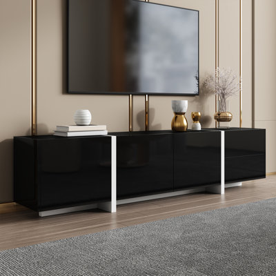 Modern High-gloss Tv Cabinet - Media Unit With Storage (190x45x35cm)