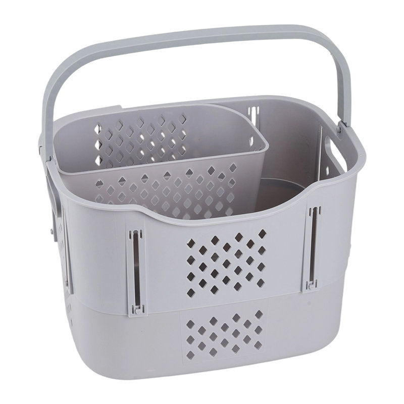 Plastic Laundry Basket, Grey