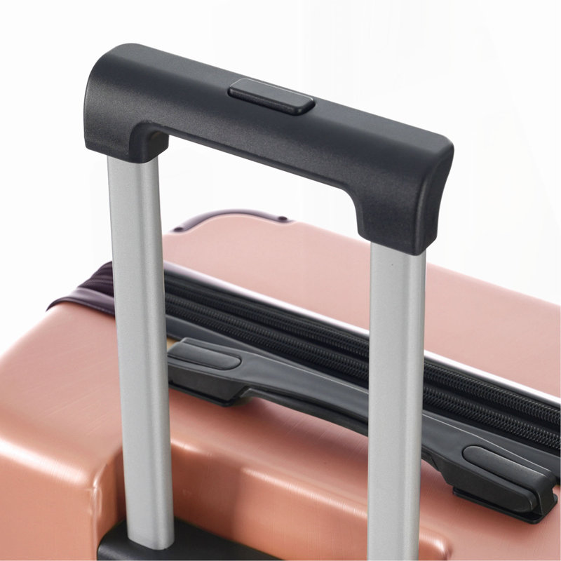 Valise rigide, valises en ABS léger et durable avec roues doubles, bagage de voyage à carreaux extensible de 28 pouces, Rose