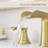 8 Inch Widespread Bathroom Faucet In Gold, 3 Hole, Double Lever Handle, With Pop Up Drain Attachment Hole Sink Faucet, Gold Plating, And Hose Unit Kit