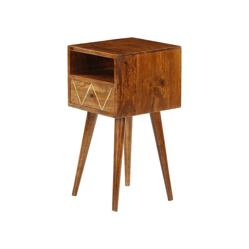 Cecelia 30cm W Solid Wood Bedside Table