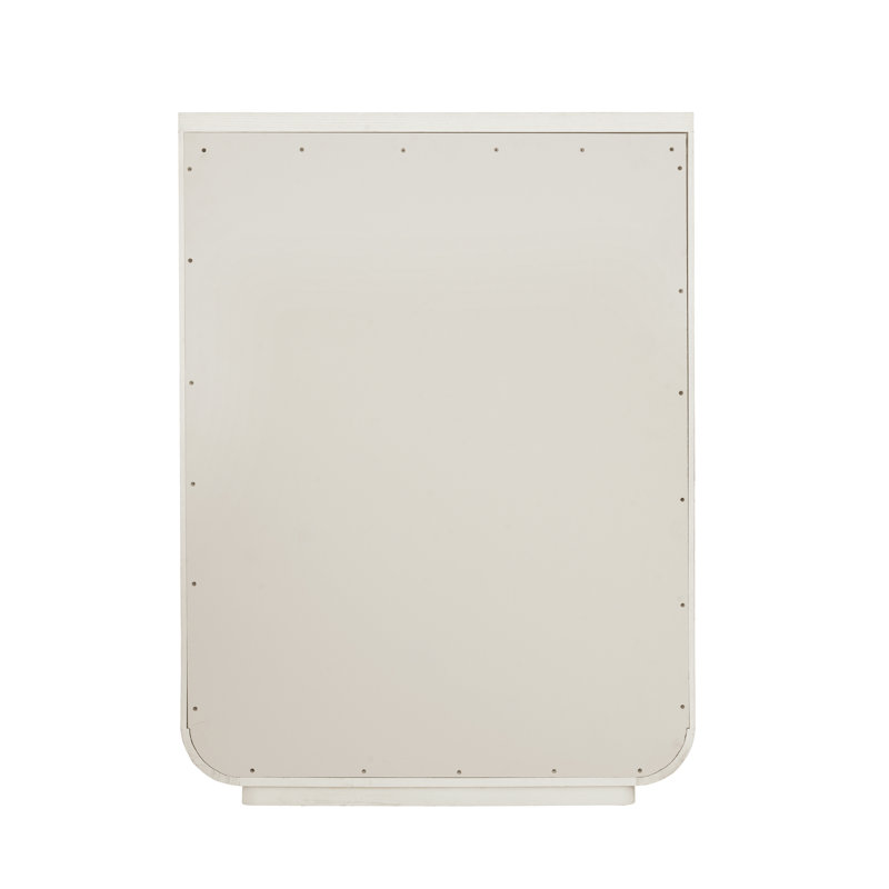 White Transitional 6-Drawer Chest with Metal Hardware