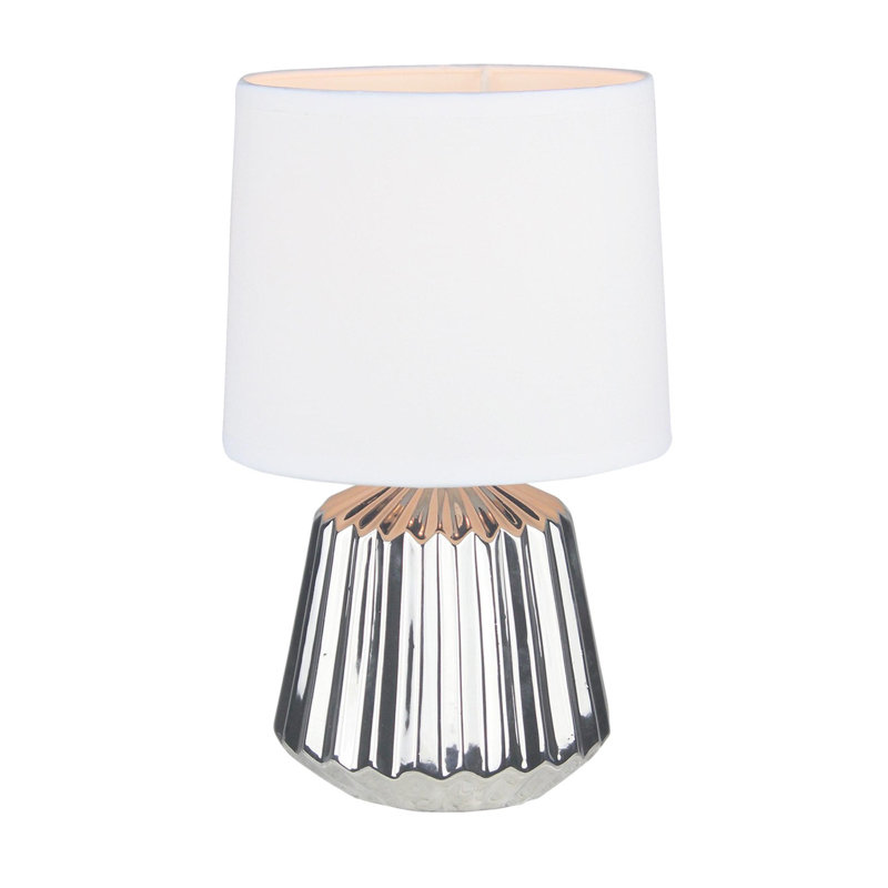 Rhoads Ceramic Table Lamp, Chrome, White
