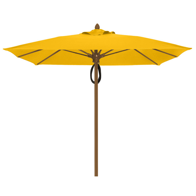 Parasol de marché carré 7,5 pi Prestige, Bronze champagne, Jaune tournesol