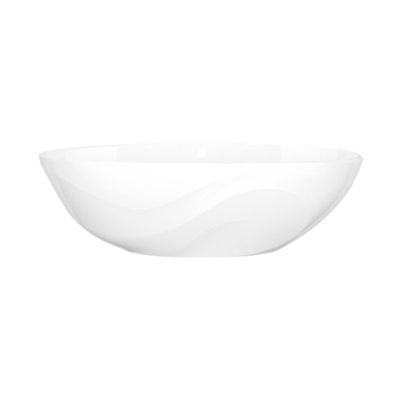 Seros 70" x 30" Freestanding Soaking Bathtub with Flat Rim and Overflow Hole, White