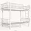 Lit superposé en métal Twin XL avec échelles, barrières de sécurité et structure tubulaire ronde, convertible en 2 lits, blanc-1446632231-1446632229