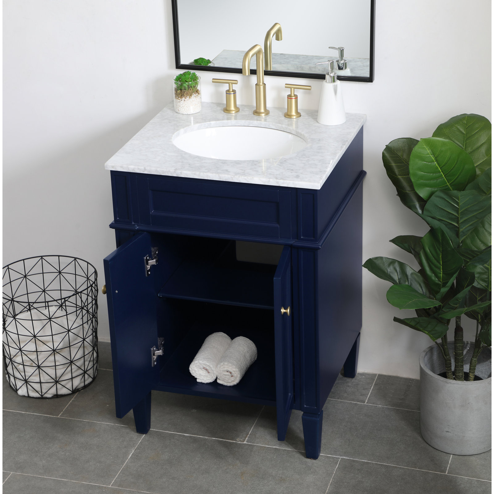 Rivers 24'' Single Bathroom Vanity, Blue
