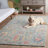 Metro Hand Tufted Wool Cotton Floral Rug in Beige-88890240