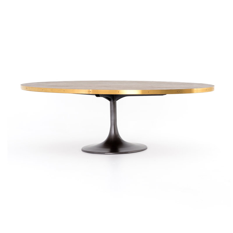 Evans Round Dining Table, Brass