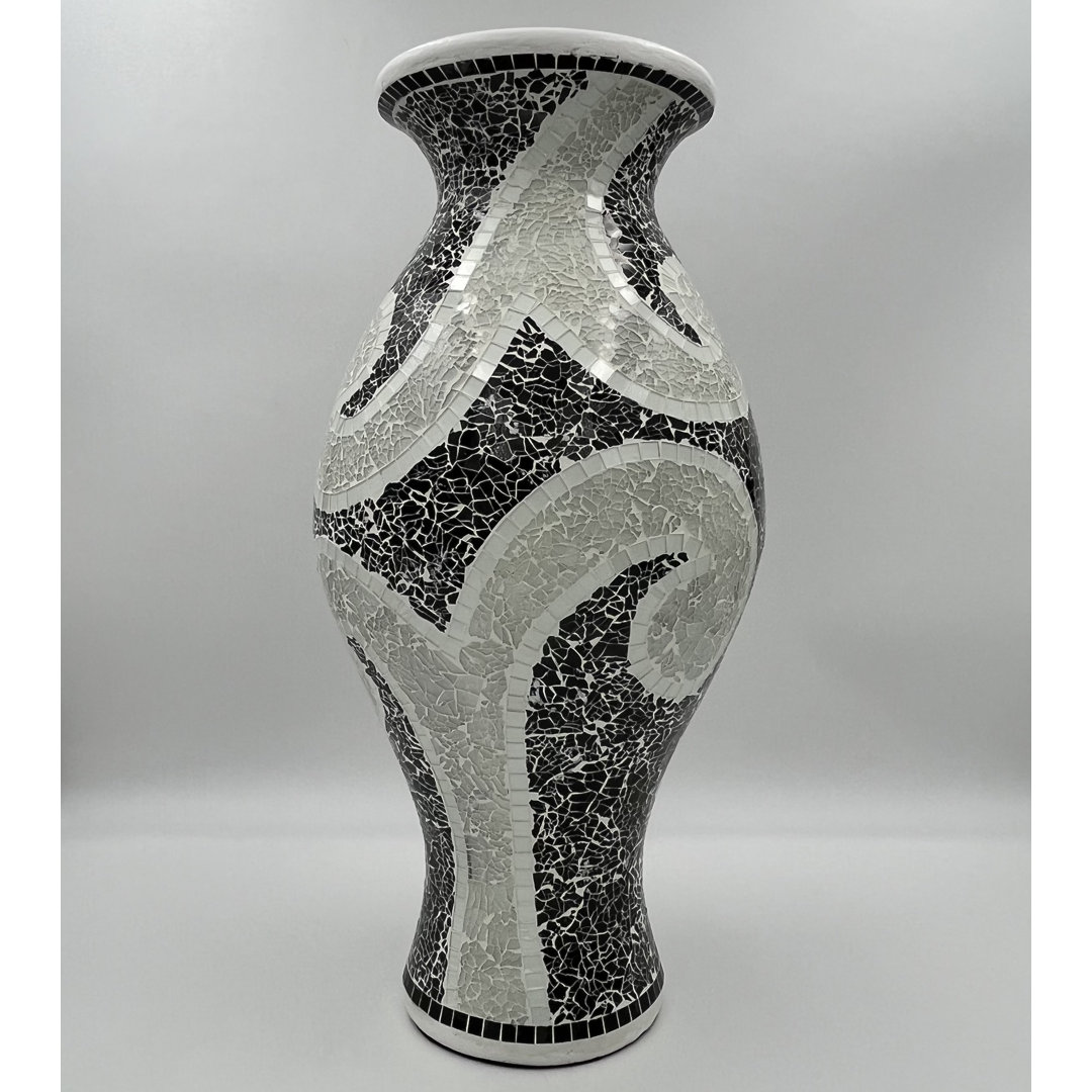 Kacie-Mai White 24" Terracotta Mosaic Floor Vase Orren Ellis