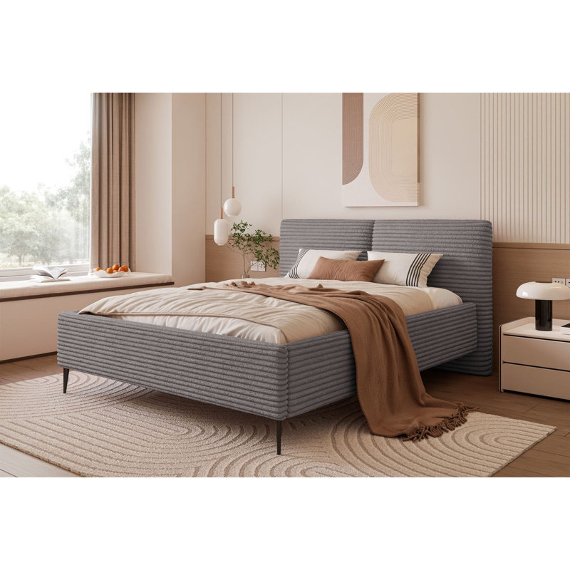Preslar Upholstered Bed, 160cm W x 200cm L, Tilia 90