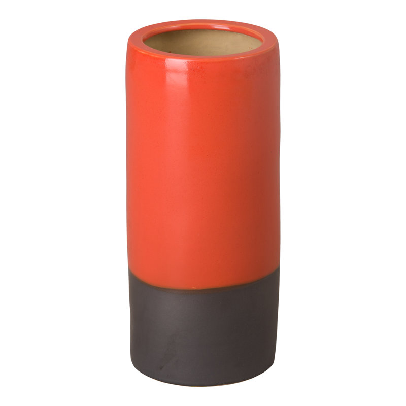 Ehling Handmade Ceramic Pot Planter, Orange/Black