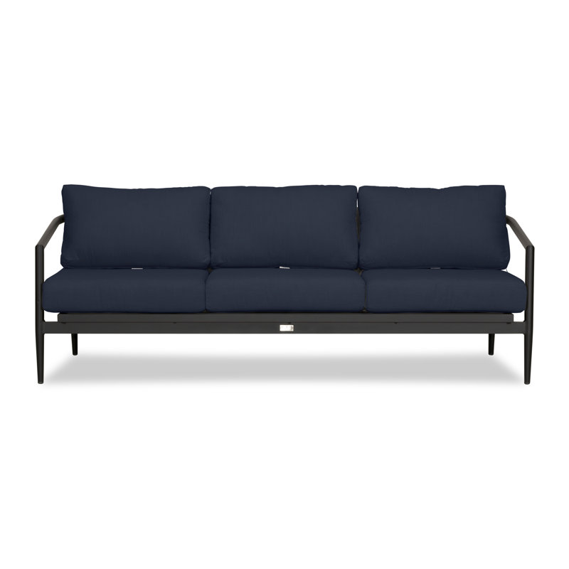 Outdoor 3 - Seat Patio Sofa, Black, Spectrum Indigo Sunbrella®