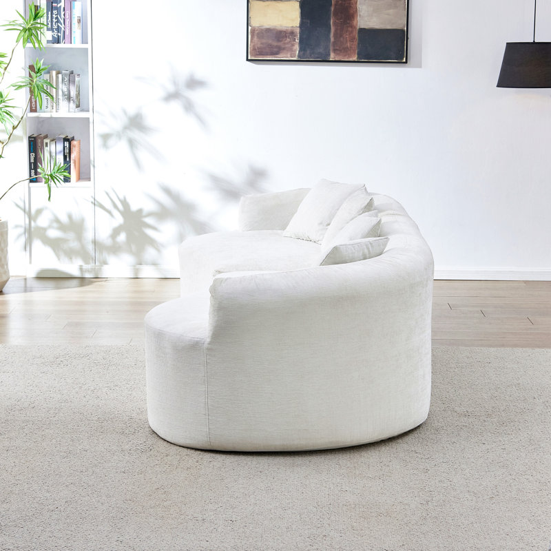 Canapé incurvé moderne de 111 pouces pour salon, canapé nuage sans armature, canapé d'angle modulaire avec assise profonde, aucun assemblage requis