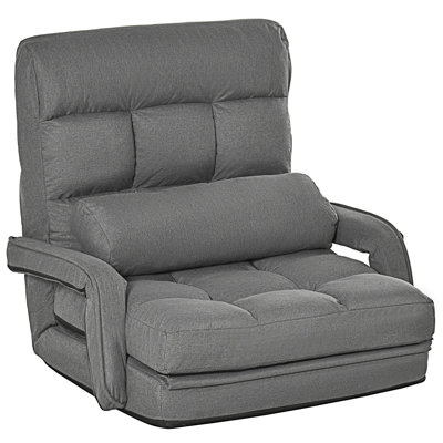 Convertible Floor Sofa Bed, Recliner Armchair, Upholstered Sleeper Chair With Pillow