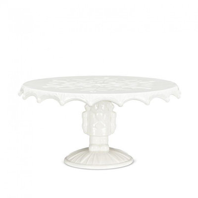 Nutcracker Pedestal With Snowflake Cake Stand