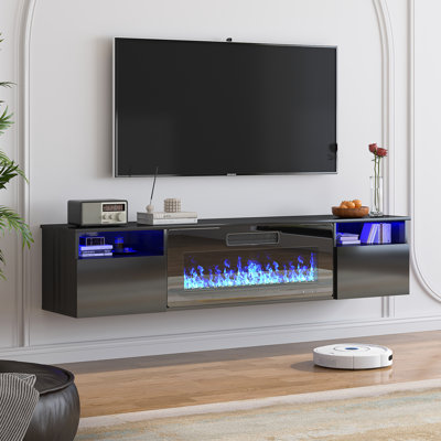 Meuble télé 70 po avec foyer électrique 36 po blanc