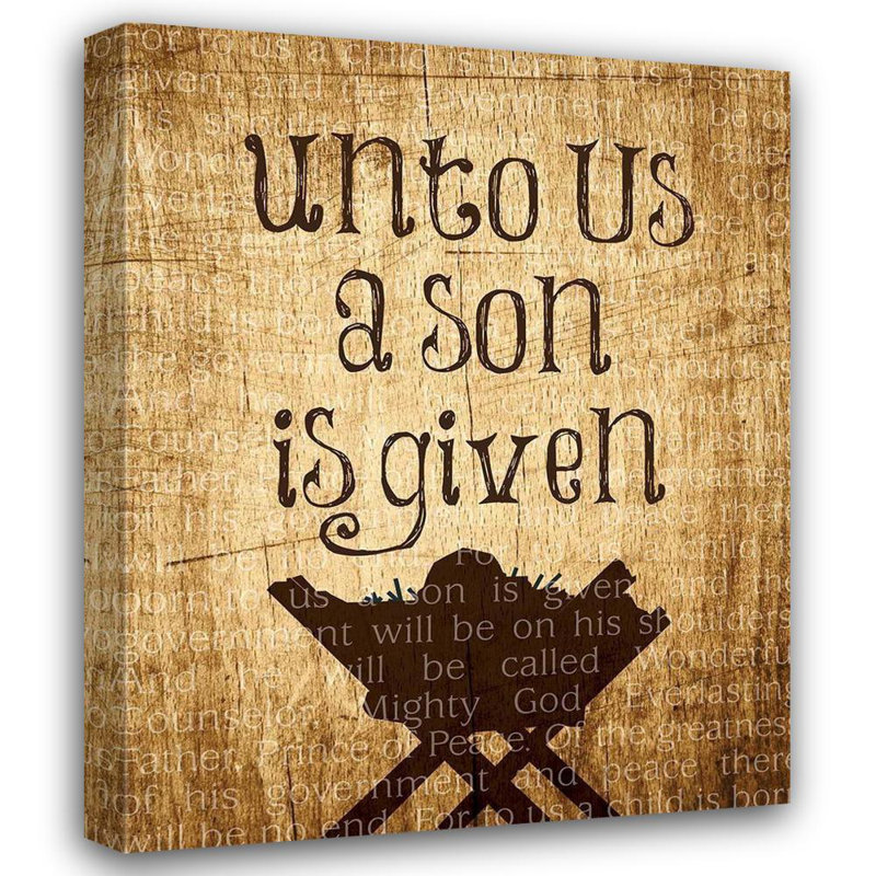 Art sur toile tendue par Trinx Hogan, Melody Gallery: Christmas Unto Us Manger MH-RC-031A, H 44 po x l 36 po