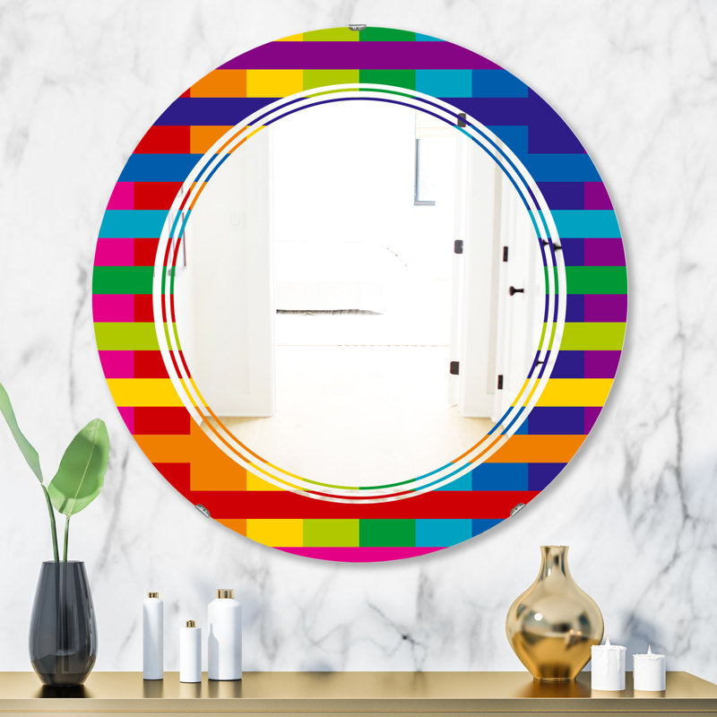 Miroir mural d’espace géométrique iii, H 31,5 po x l po