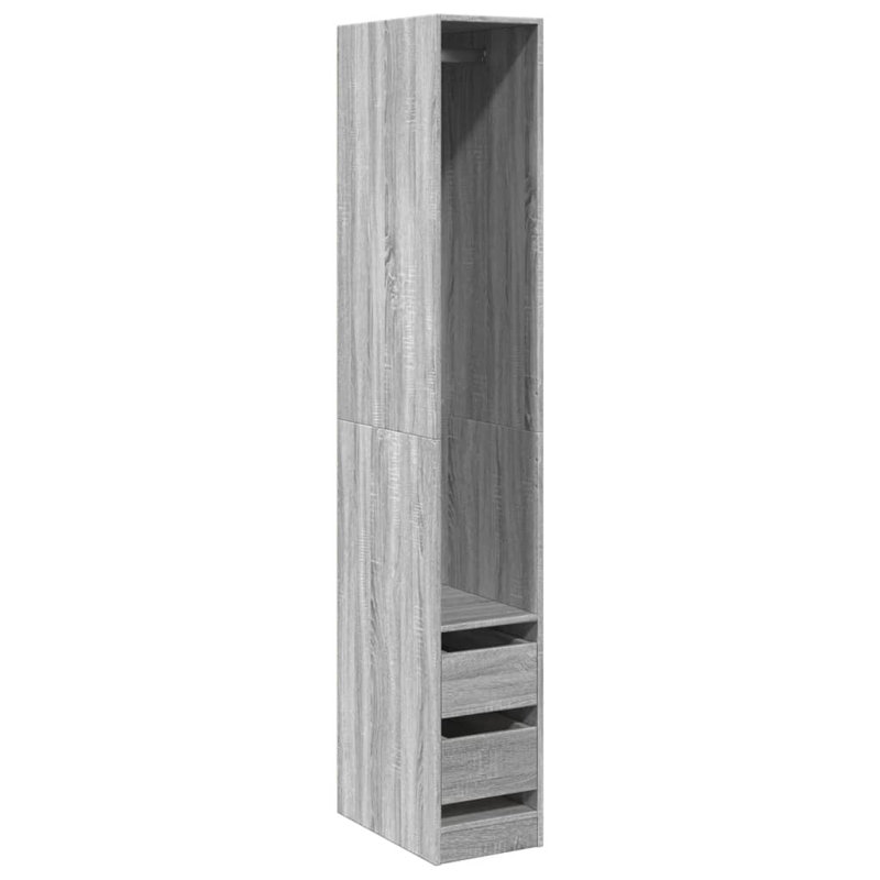 Aseante Manufactured Wood Wardrobe, Grey Sonoma, 30 x 50 x 200 cm