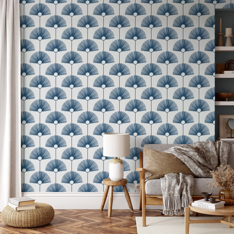 Rouleau de papier peint Deco Fan L 10 pi x l 24 po, Indigo, Non encollé