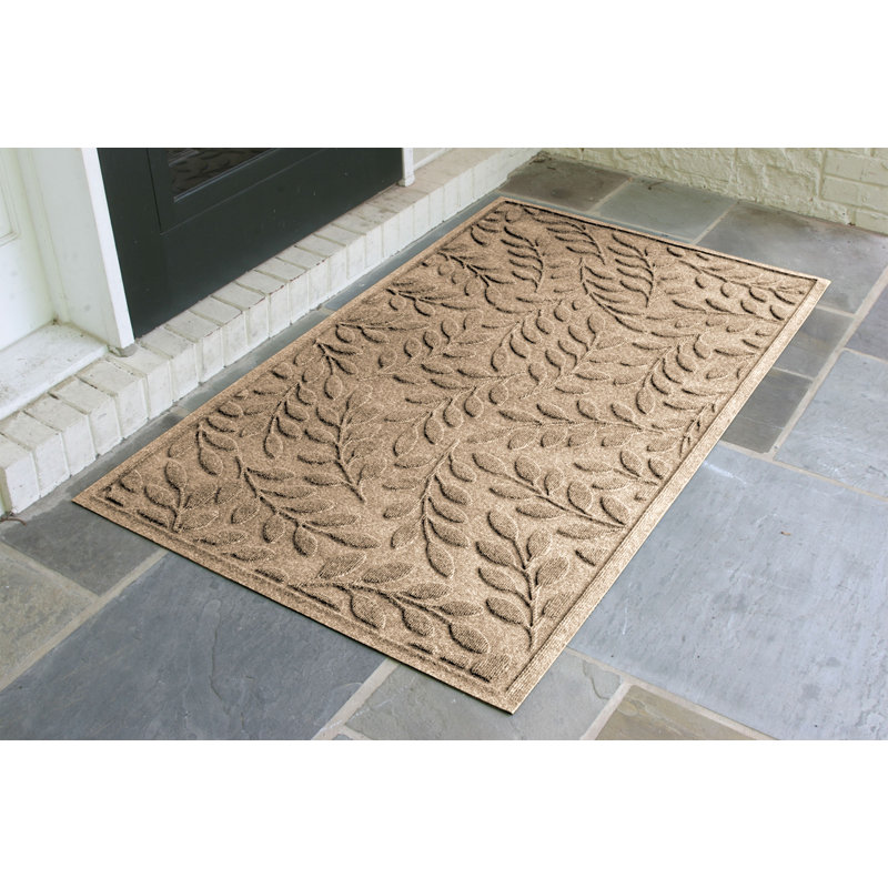 WaterHog Brittney Leaf Indoor Outdoor Door Mat, 2'11 x 4' 11", Camel