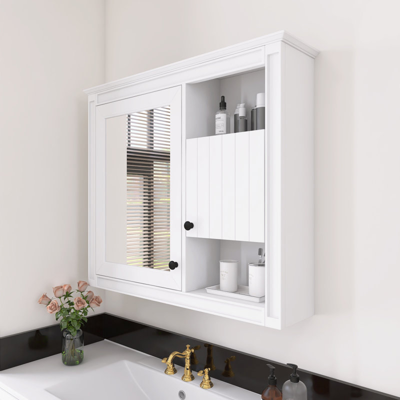 Armoire murale de salle de bain avec miroir et 3 tablettes