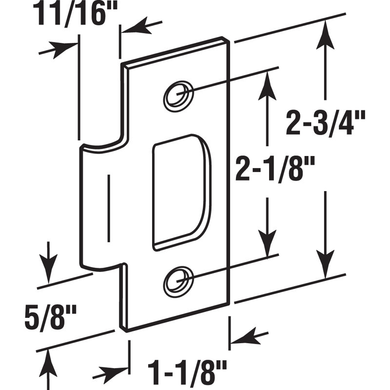 Serrure de porte en acier chromé pour grève en T de Schlage (paquet de 1)