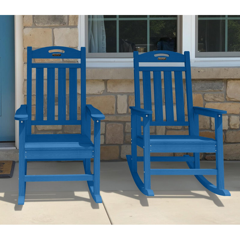 Chaise berçante en PEHD à bascule Adirondack, Marine