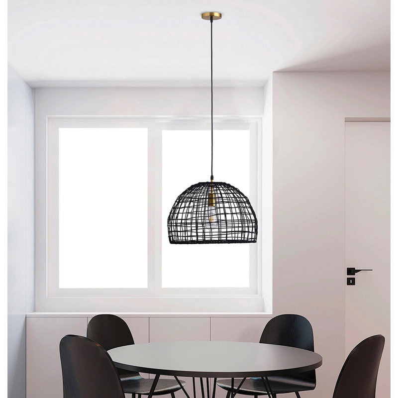 Luminaire suspendu en forme de dôme à 1 lumière Wexler