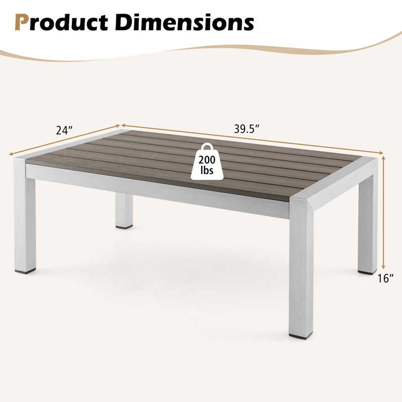 Table d'appoint d'extérieur Viviette L 39,5 po x l 24 po Viviette
