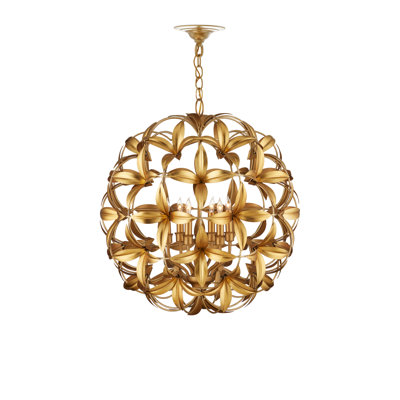 Helenium 6 - Light Wrought Iron Chandelier