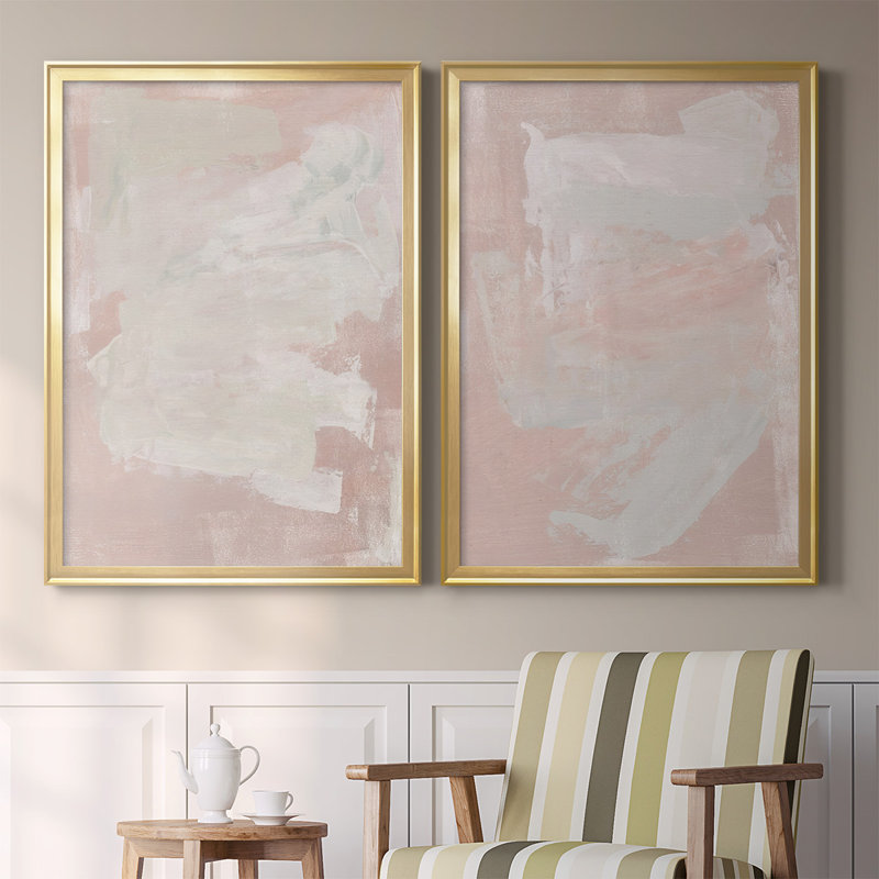 Toile encadrée de qualité supérieure «Hazy Summer I» - prête à être accrochée, H 36,5 po x l 53 po x P 1,25 po, Or