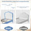 Lit plateforme simple tapissier avec lumières DEL et tiroir de rangement, lattes de bois, bleu blanc-763093221-763093018