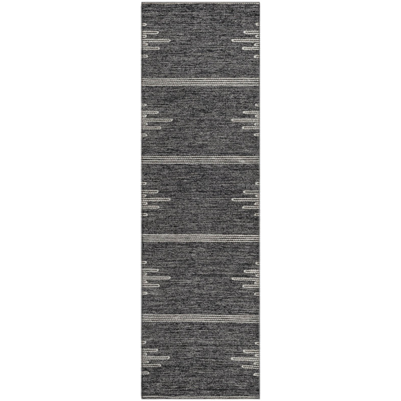 Premium Machine Washable Cerrito Charcoal Rug, Runner 2'3" x 7'6"
