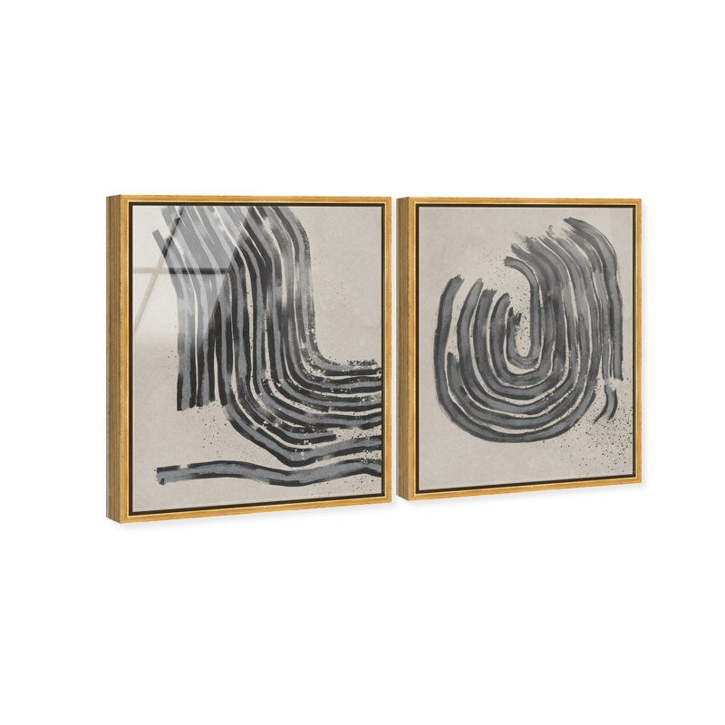 Two Spaces Set High-Gloss Frameless Acrylic Glass Wall Art Abstract Print by Oliver Gal, Ready to Hang, 16 x 20, 21"H x 25"W
