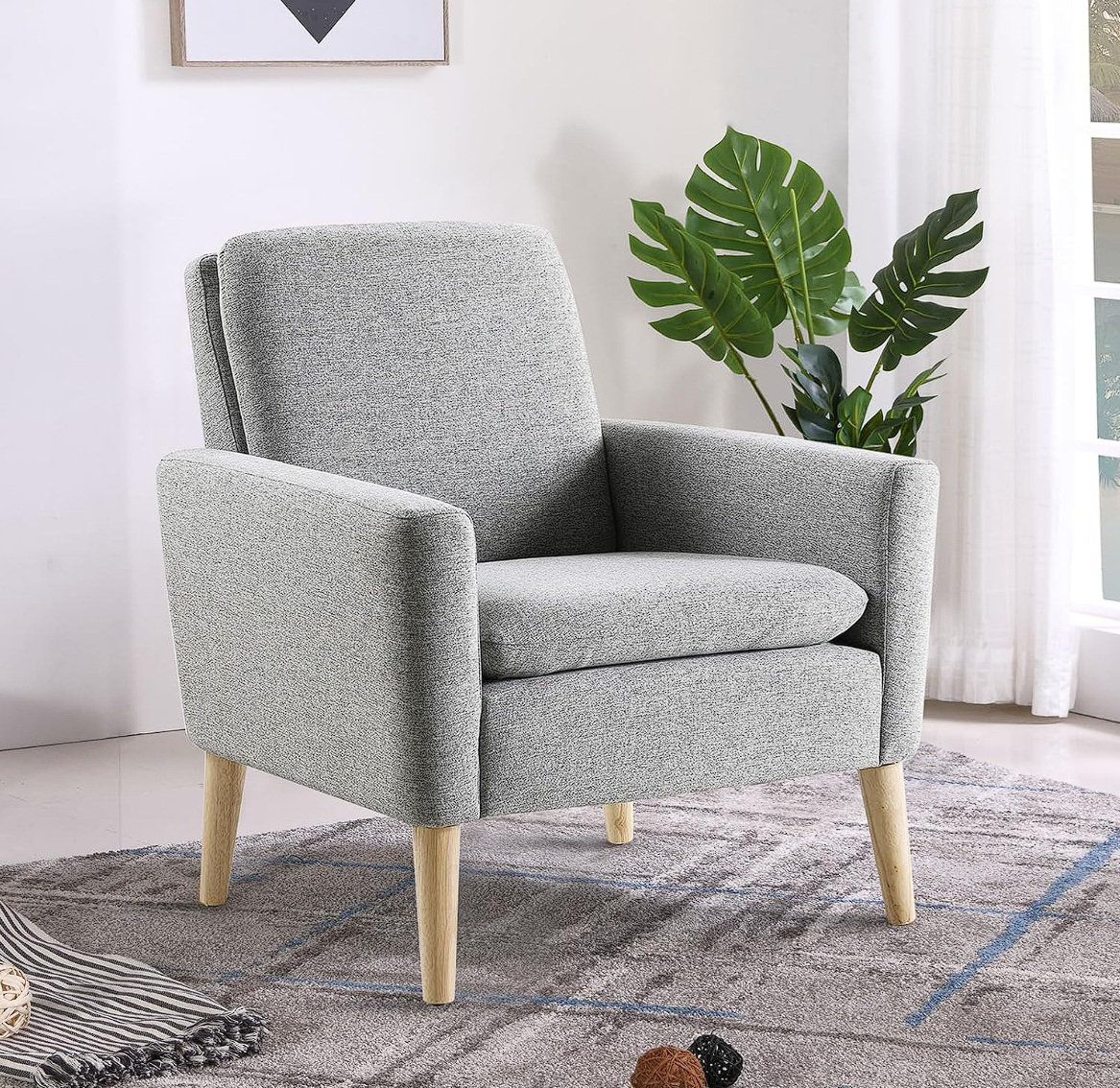 Cristyle 29'' Wide Upholstered Linen Arm Accent Chair