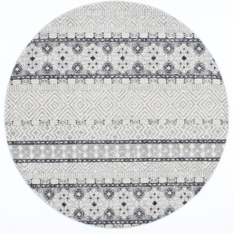 Tapis gris anthracite/gris sud-ouest Shackleford, Rond 6 pi 7 po