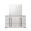 Commode à 6 tiroirs de style contemporain Olivia en bois blanc. (INCLURE SEULEMENT LA ROBE)
