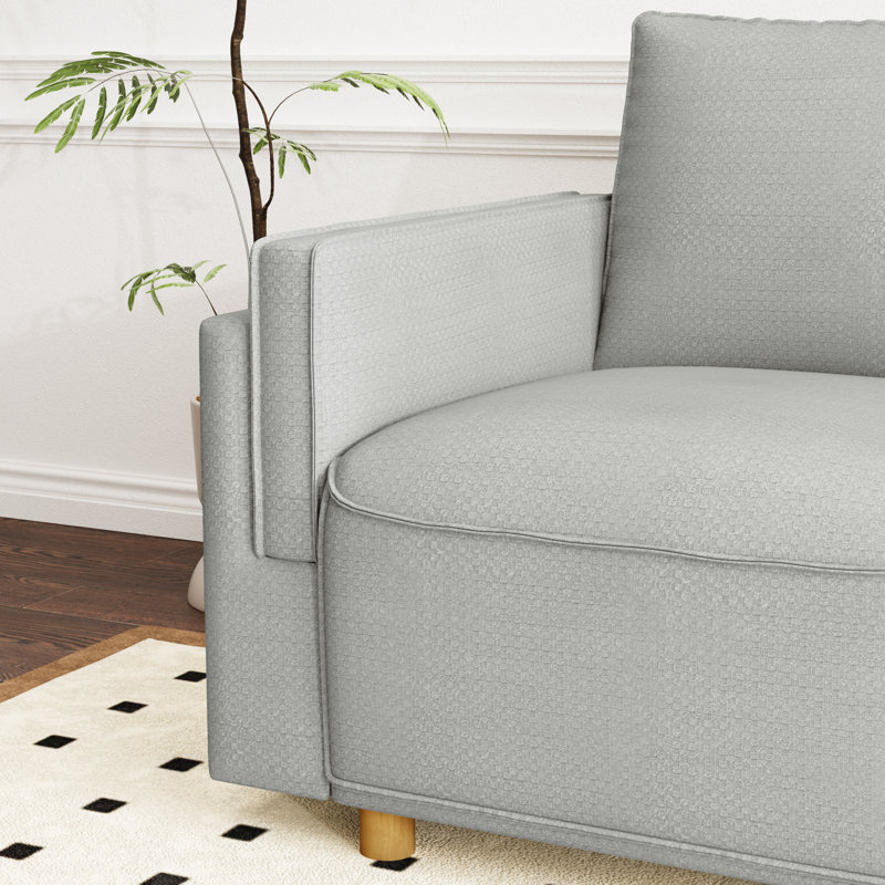 Dodington Classic Comfort Loveseat - Contemporary Modular Fabric Sectional for Small Spaces, Gray, 3