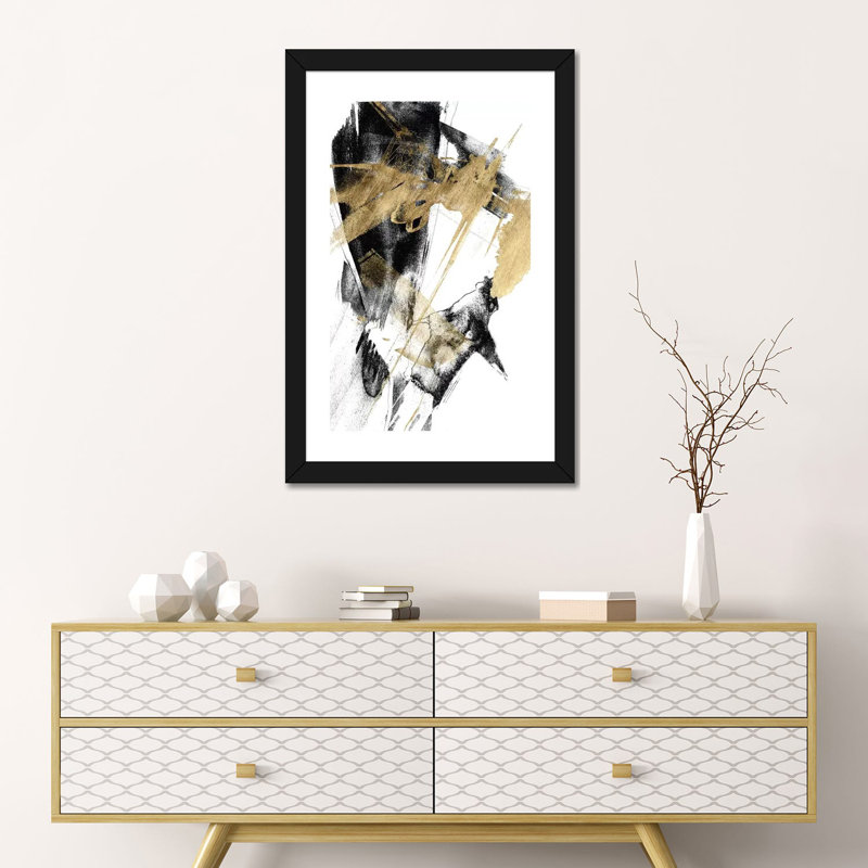 « Glam & Black I » par Jennifer Goldberger-impression, H 24 po x l 16 po x P 1 po, Papier encadré noir