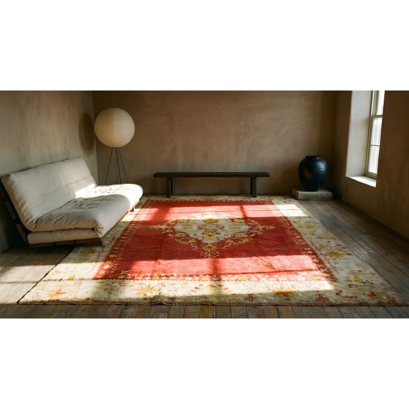 Tapis antique à motif médaillon turc antique Oushak - Angora