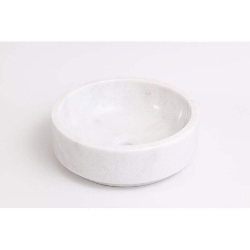 Laguna Marble Marble Circular Bathroom Sink, White